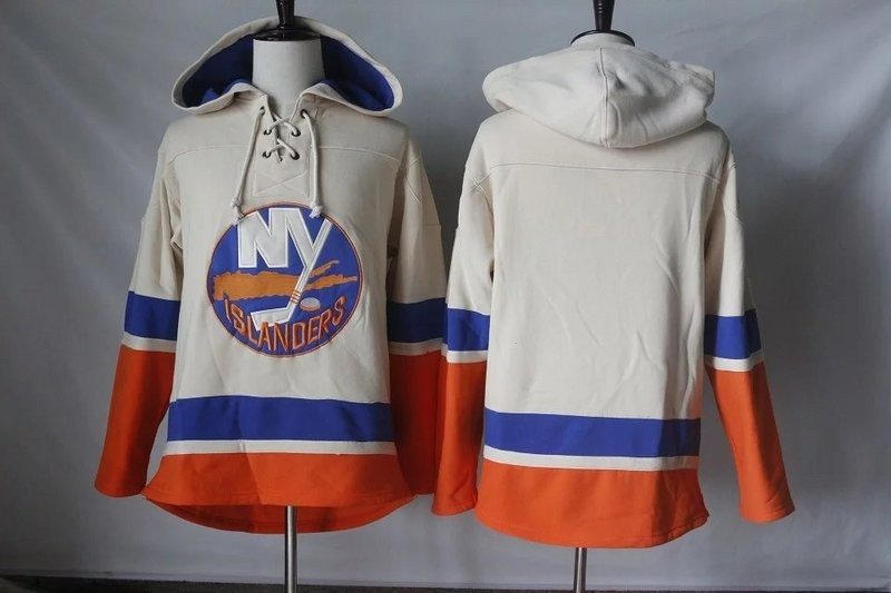 NHL Islanders Blank Cream Orange Baby Blue Men Sweatshirt