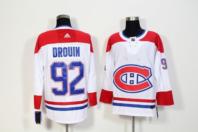 NHL Canadiens 92 Jonathan Drouin White Adidas Men Jersey
