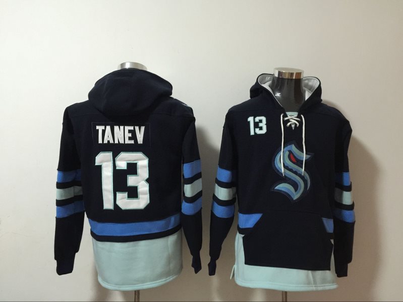 NHL Kraken 13 TANEV Black Hoodie Sweatshirt