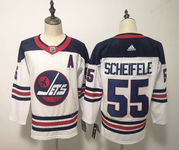 NHL Jets 55 Mark Sceifele White Breakaway Heritage Adidas Men Jersey