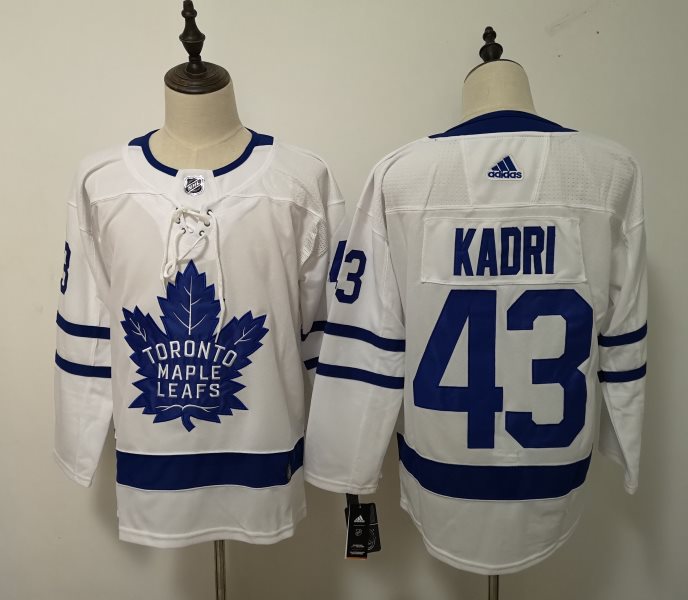 NHL Maple Leafs 43 Nazem Kadri White Adidas Men Jersey