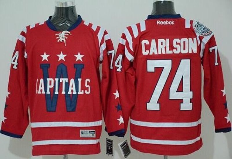 NHL Capitals 74 John Carlson 2015 Winter Classic Red Men Jersey