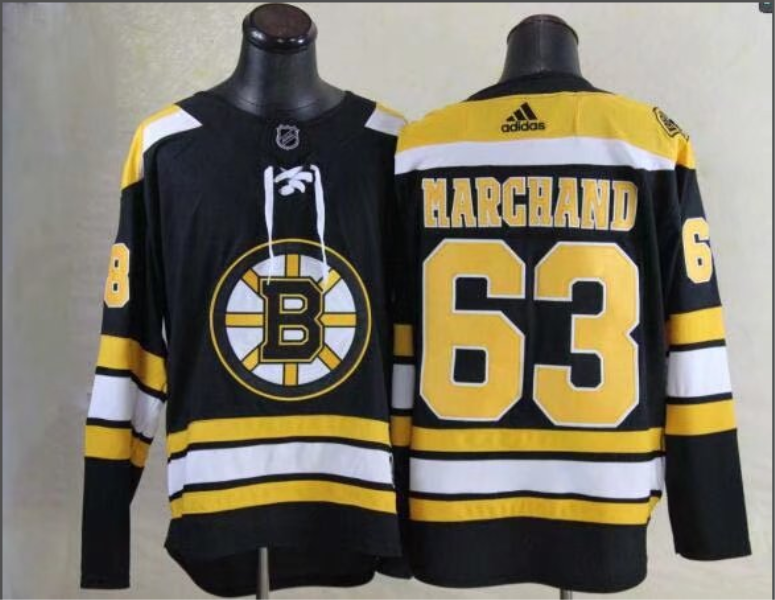 NHL Bruins 63 Brad Marchand Black Adidas Men Jersey