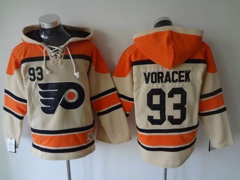 NHL Flyers 93 Jakub Voracek Cream Men Sweatshirt