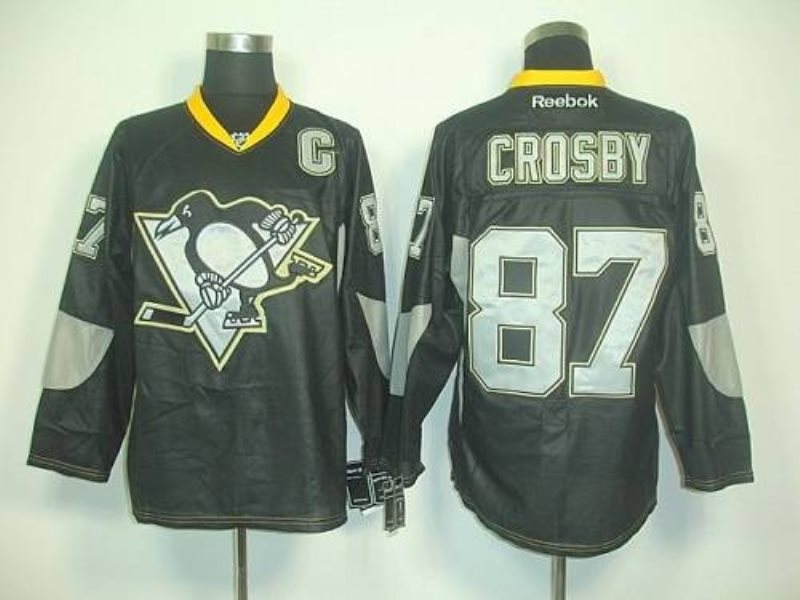 NHL Penguins 87 Sidney Crosby Black Ice Men Jersey
