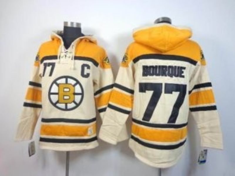 NHL Bruins 77 Ray Bourque Cream With C Patch Men Sweatshirt