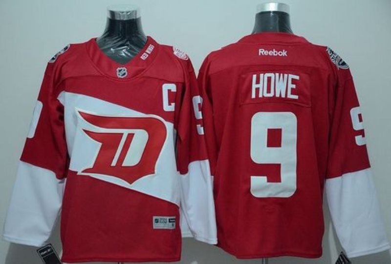 NHL Red Wings 9 Gordie Howe Red 2016 Stadium Series Men Jersey