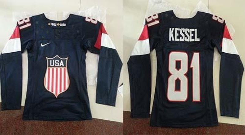 2014 Olympic Team USA 81 Phil Kessel Navy Blue Women Stitched NHL Jersey