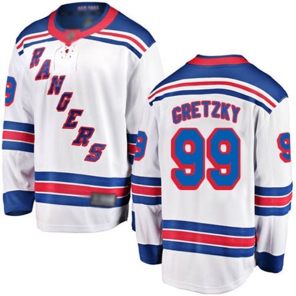 NHL Rangers 99 Wayne Gretzky White Men Jersey