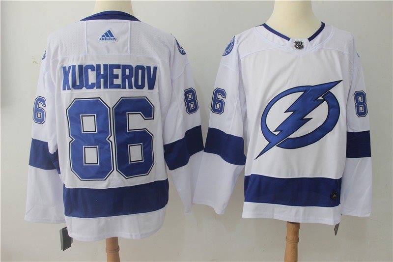NHL Lightning 86 Nikita Kucherov White Adidas Men Jersey