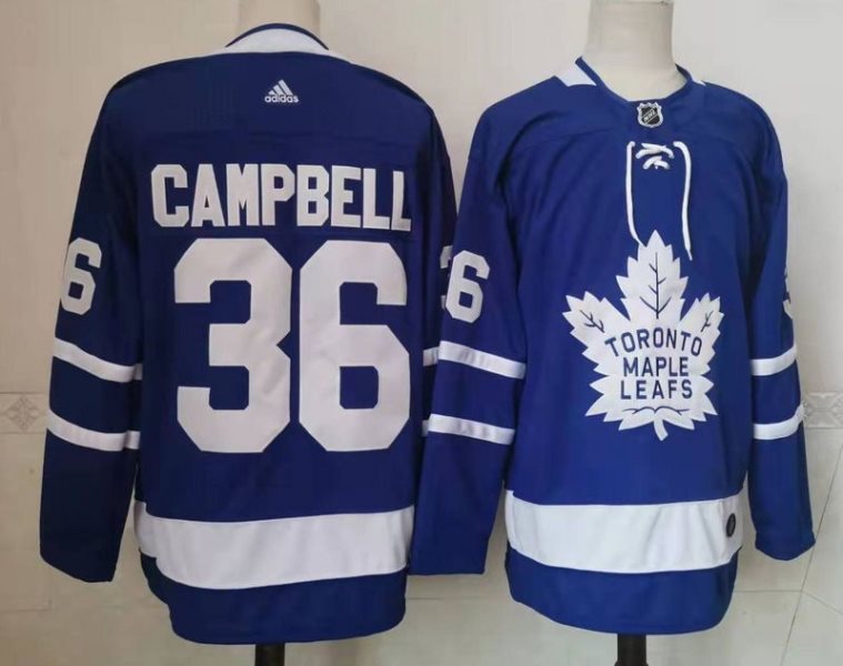 NHL Leafs 36 Campbell Blue Adidas Men Jersey