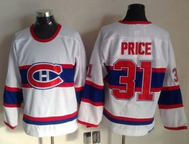 NHL Canadiens 31 Carey Price White CCM Throwback Men Jersey