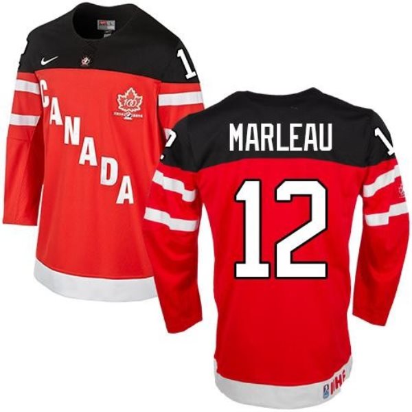 Olympic CA. 12 Patrick Marleau Red 100th Anniversary Stitched NHL Jersey