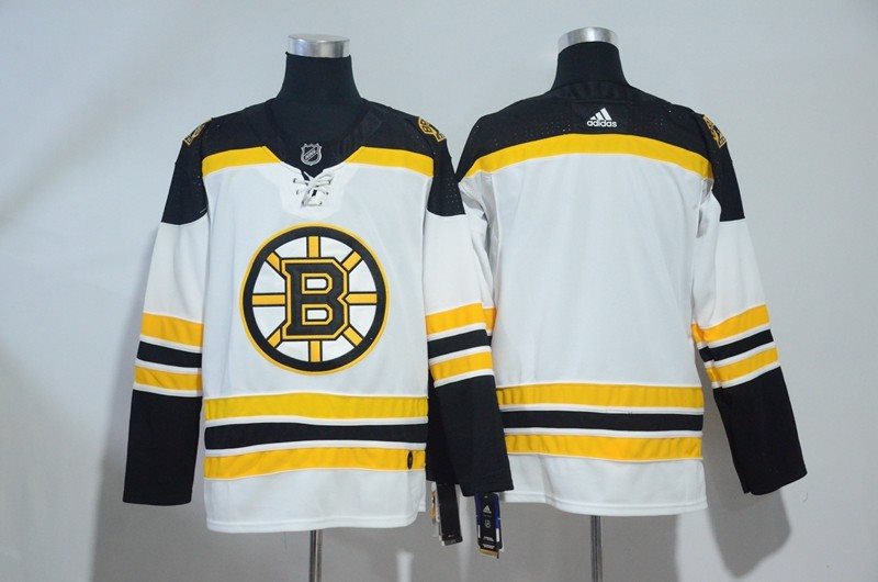 NHL Bruins White Blank Adidas Men Jersey