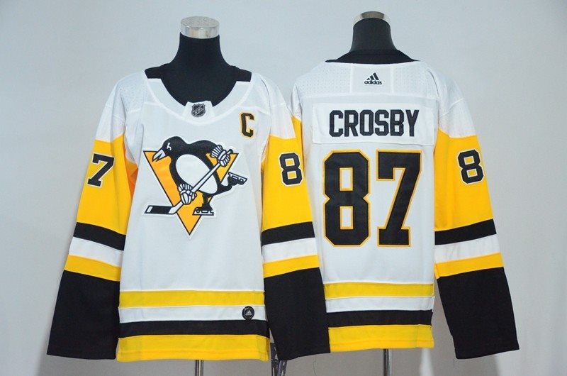 NHL Penguins 87 Sidney Crosby White Adidas Youth Jersey