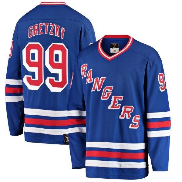 NHL Rangers 99 Wayne Gretzky Blue Men Jersey