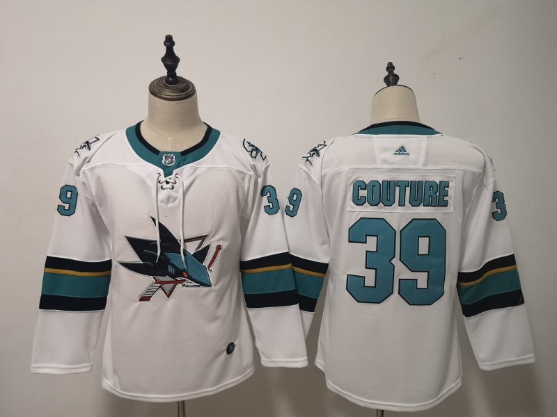 NHL Sharks 39 Logan Couture White Adidas Youth Jersey