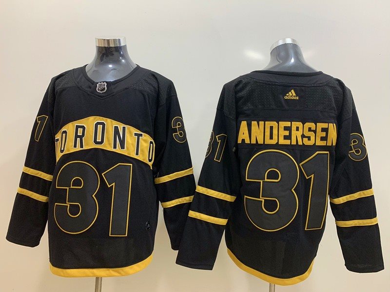 NHL Leafs 31 Frederik Andersen Black Adidas Men Jersey