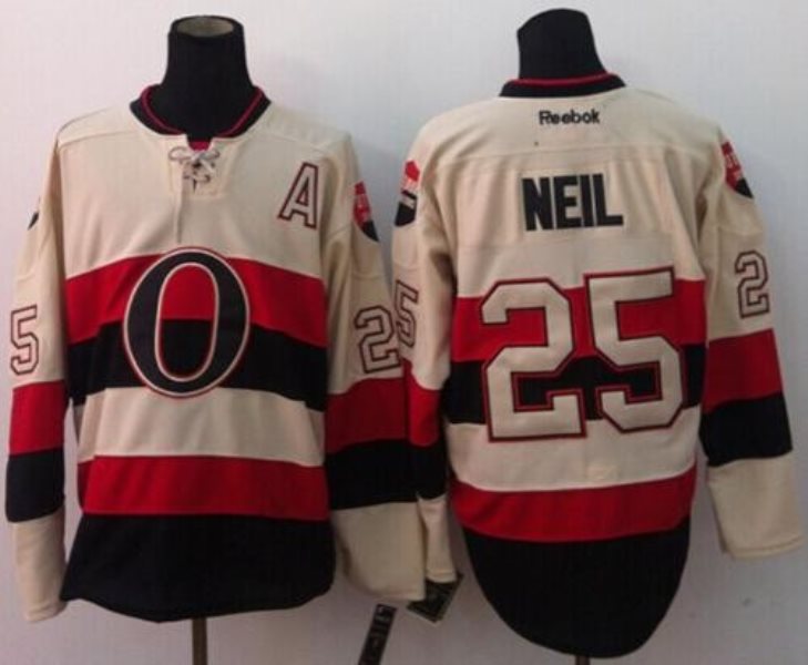 NHL Senators 25 Chris Neil Cream 2014 Heritage Classic Men Jersey