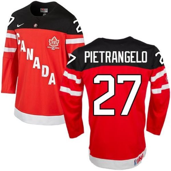 Olympic CA. 27 Alex Pietrangelo Red 100th Anniversary Stitched NHL Jersey