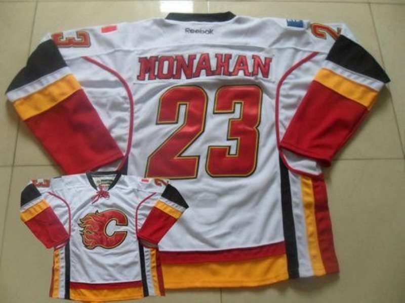 NHL Flames 23 Sean Monahan White Men Jersey