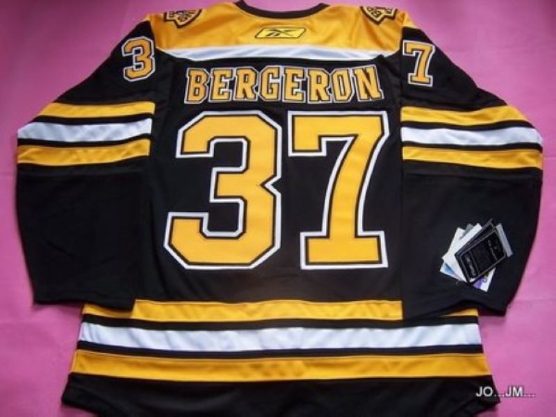 NHL Bruins 37 Patrice Bergeron Black Men Jersey