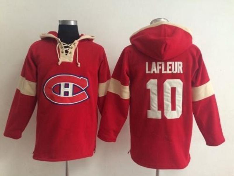 NHL Canadiens 10 Guy Lafleur Red Pullover Men Hoodie