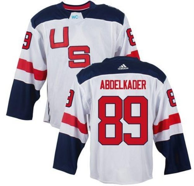 Team USA #89 Justin Abdelkader White 2016 World Cup Stitched NHL Jersey