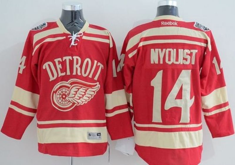 NHL Red Wings 14 Gustav Nyquist Red 2014 Winter Classic Men Jersey