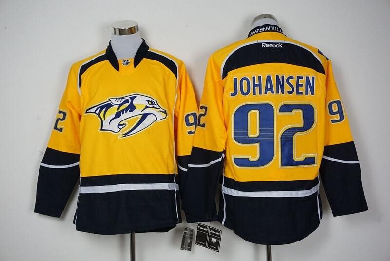 NHL Predators 92 Ryan Johansen Yellow Men Jersey