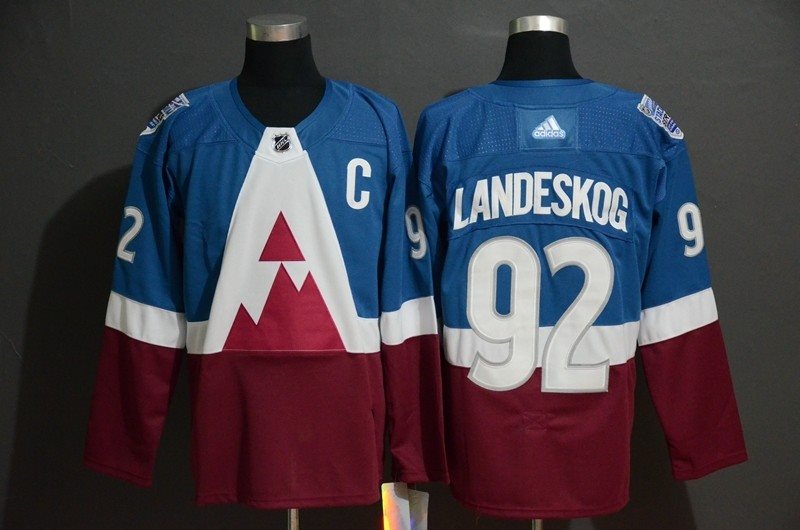 NHL Avalanche 92 Gabriel Landeskog Blue Red 2020 Stadium Series Adidas Men Jersey