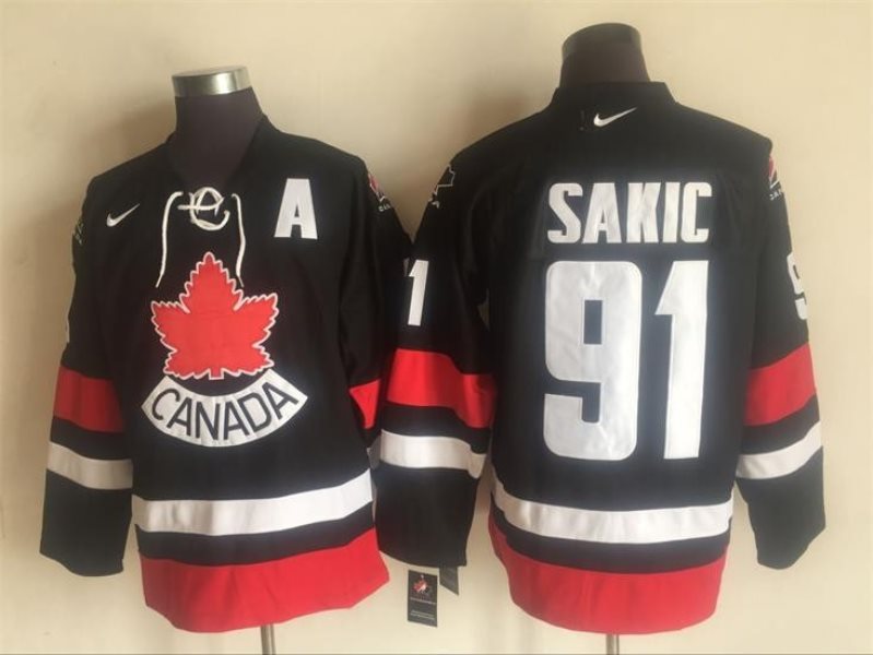 NHL Team Canada 91 Sanic Nike Black Throwback Men Jersey
