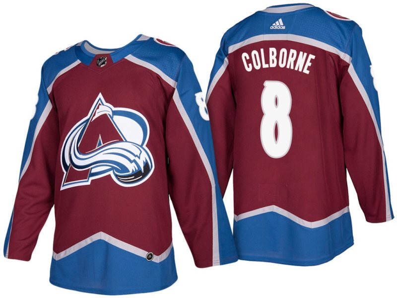 NHL Avalanche 8 Joe Colborne Burgundy Adidas Men Jersey