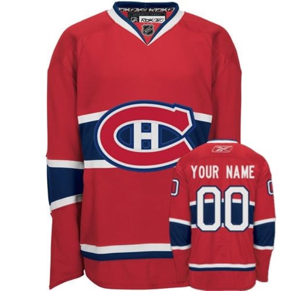 NHL Canadiens Red Customized Men Jersey