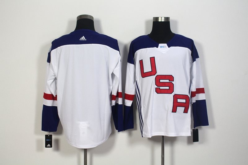 Team USA Blank White 2016 World Cup NHL Jersey