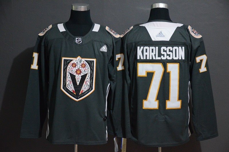 NHL Knights 71 William Karlsson Gray Dia De Los Muertos Adidas Men Jersey