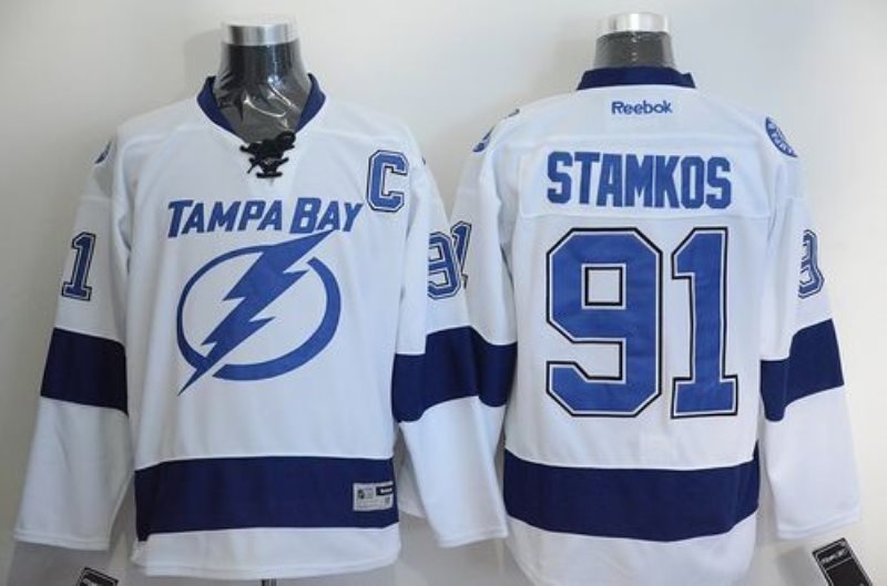 NHL Lightning 91 Steven Stamkos White New Road Men Jersey