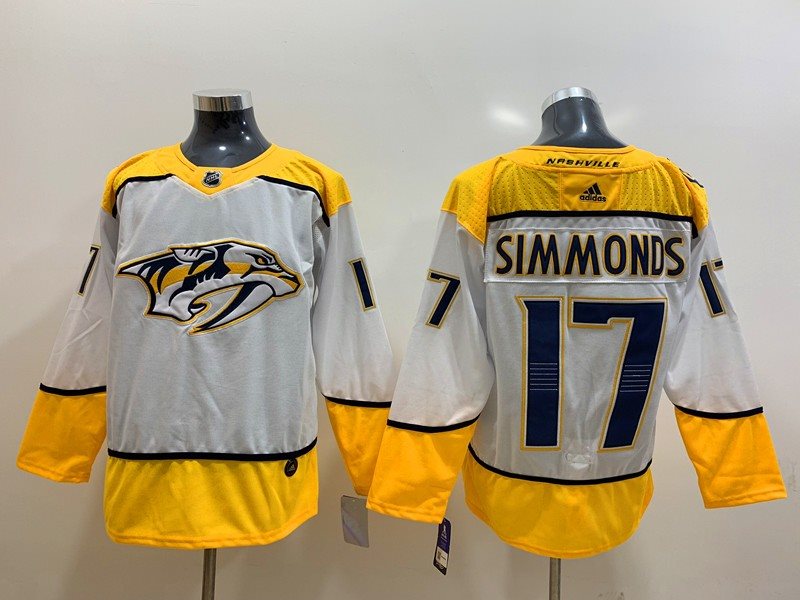 NHL Predators 17 Wayne Simmonds White Adidas Men Jersey