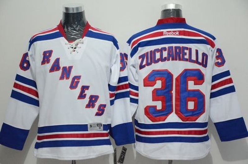 NHL Rangers 36 Mats Zuccarello White Road Men Jersey