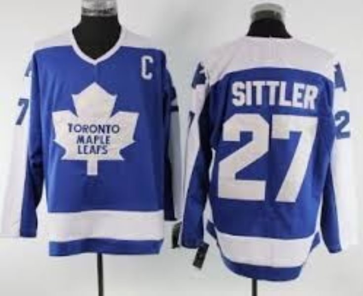 NHL Maple Leafs 27 Darryl Sittler Blue CCM Throwback Men Jersey