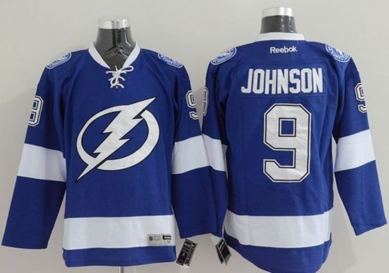 NHL Lightning 9 Tyler Johnson Blue Men Jersey