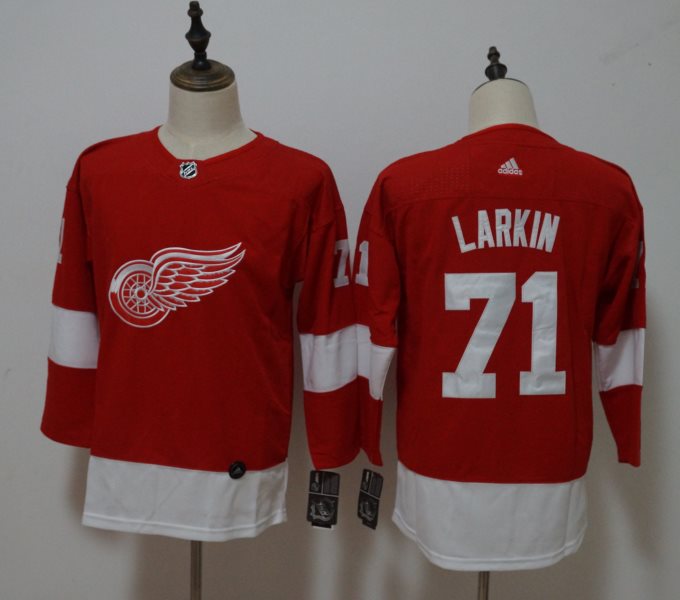 NHL Red Wings 71 Dylan Larkin Red Adidas Women Jersey