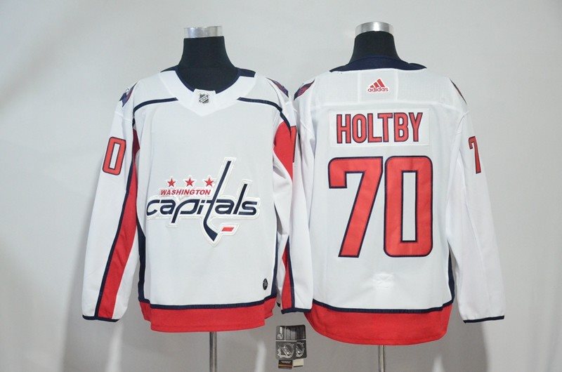 NHL Capitals 70 Braden Holtby White Adidas Men Jersey