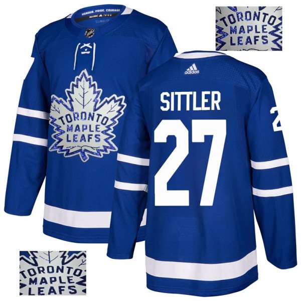 NHL Maple Leafs 27 Darryl Sittler Blue Glittery Edition Adidas Men Jersey