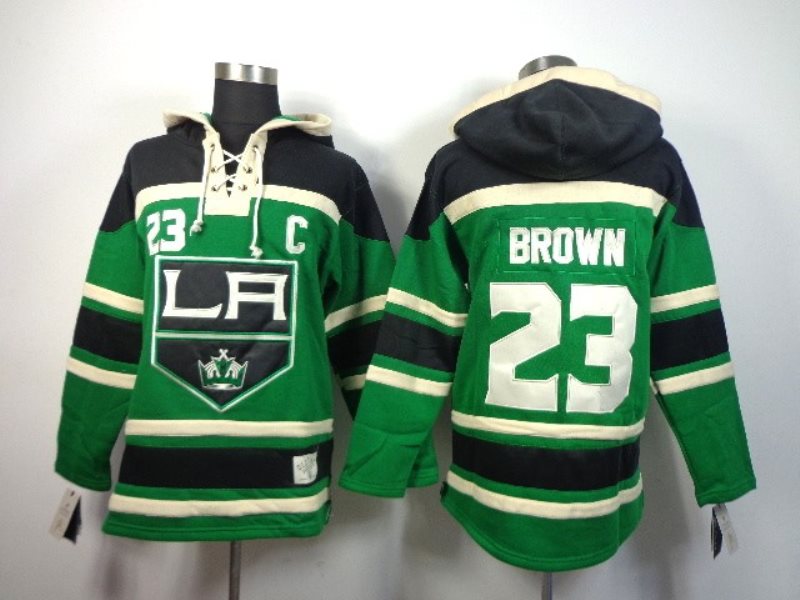 NHL Kings 23 Dustin Brown Green Men SweatshirtWith C Patch Men Jersey