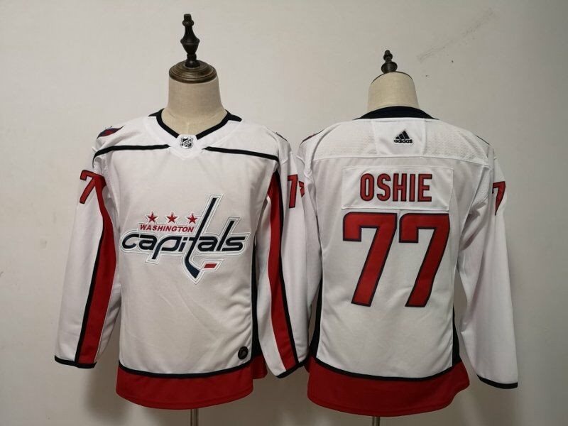 NHL Capitals 77 T.J. Oshie White Adidas Youth Jersey
