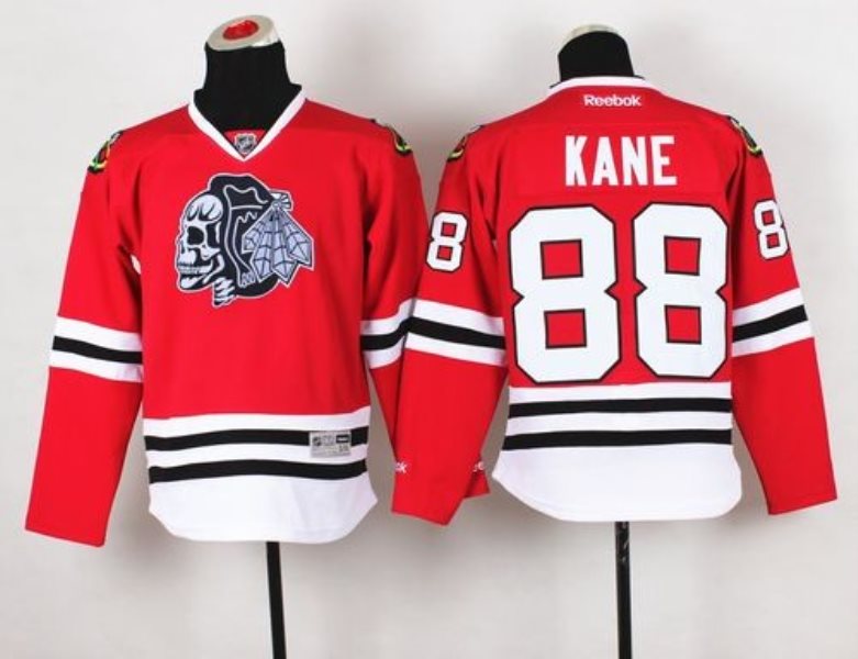 NHL Blackhawks 88 Patrick Kane Red(White Skull) Youth Jersey