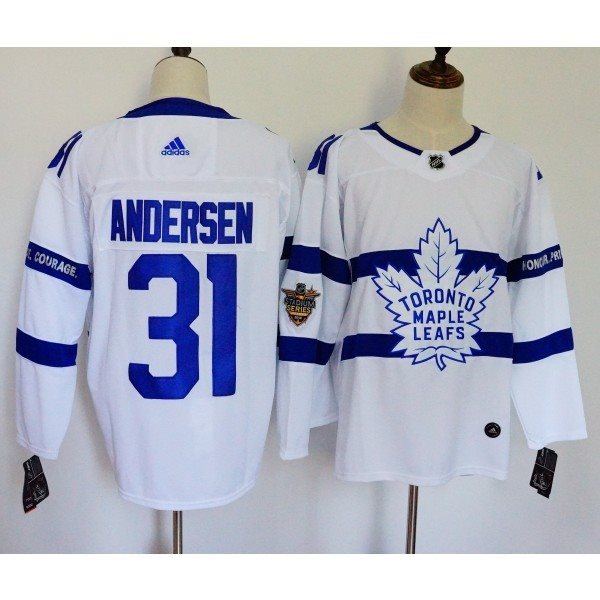 NHL Maple Leafs 31 Frederik Andersen White 2018 Stadium Series Adidas Men Jersey