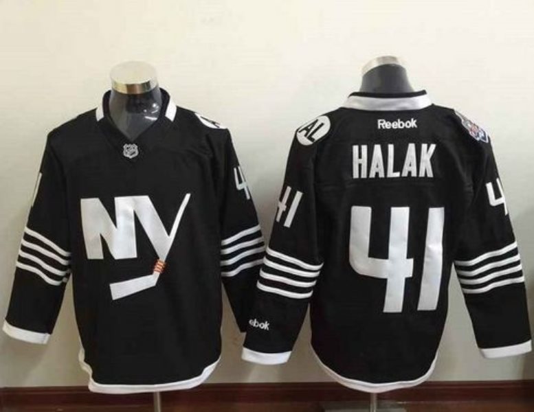 NHL Islanders 41 Jaroslav Halak Black Alternate Reebok Men Jersey