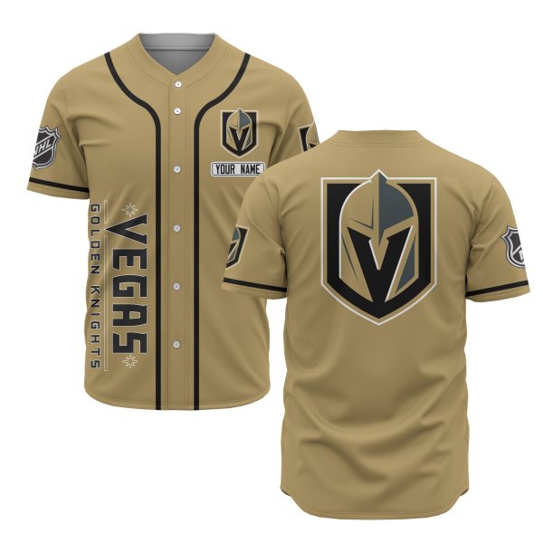 NHL Vegas Golden Knights Baseball Yellow Customized Jersey